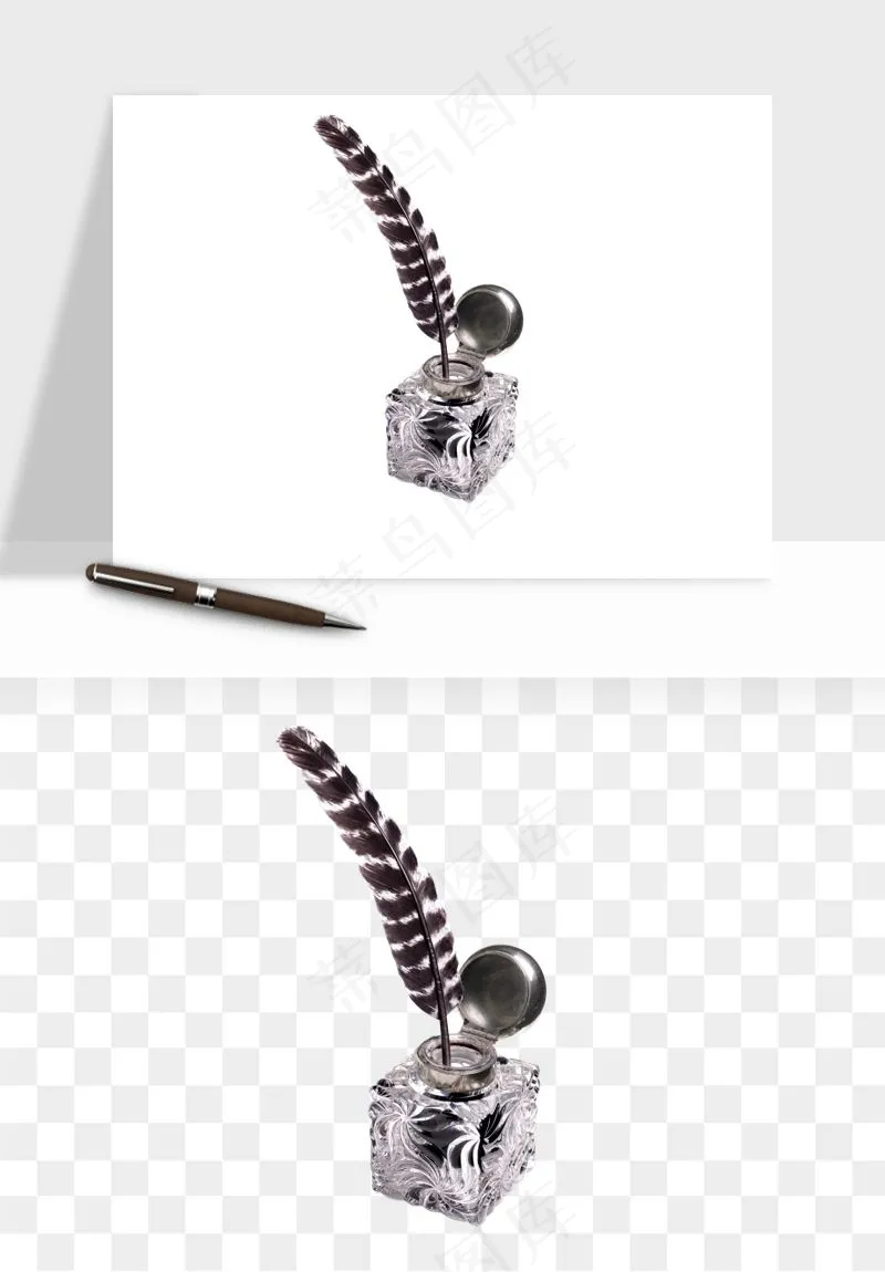 复古羽毛笔png免抠