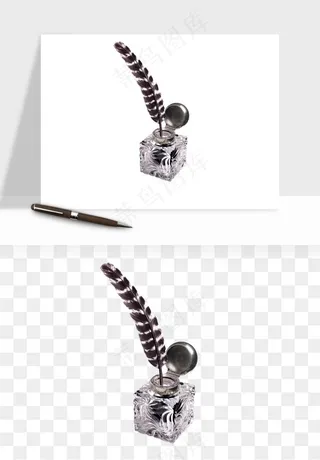 复古羽毛笔png免抠