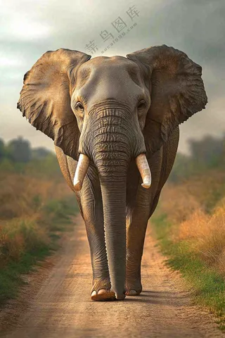 非洲大草原大象动物摄影图