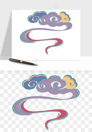 国潮敦煌云纹祥云云彩png免抠