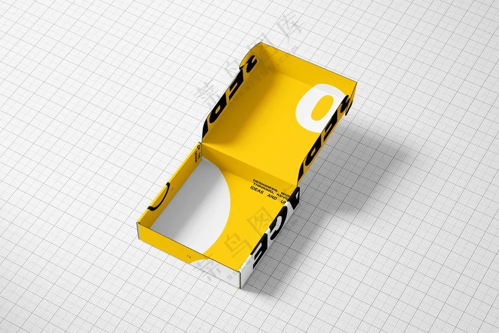 产品包装盒子飞机盒快递纸盒样机PS模板-12
