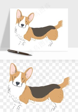 手绘狗狗宠物png免抠