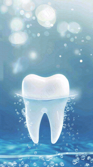 牙医牙科牙齿清洁美白插画背景