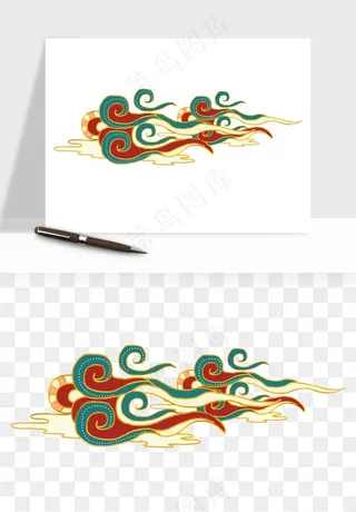 国潮敦煌云纹祥云云彩png免抠