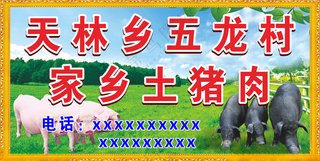 土猪肉店招土猪肉门头广告设计海报