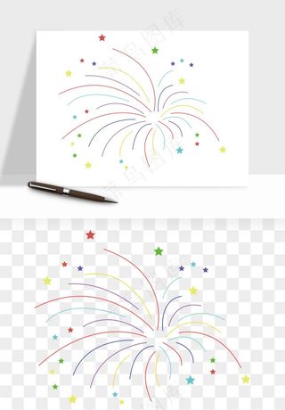 卡通烟花烟火礼花png免抠