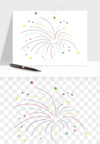 卡通烟花烟火礼花png免抠