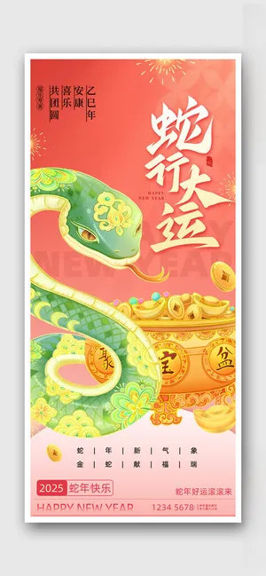 蛇年海报海报插画