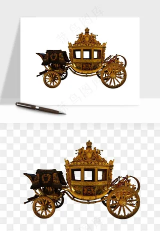 复古马车欧式png免抠