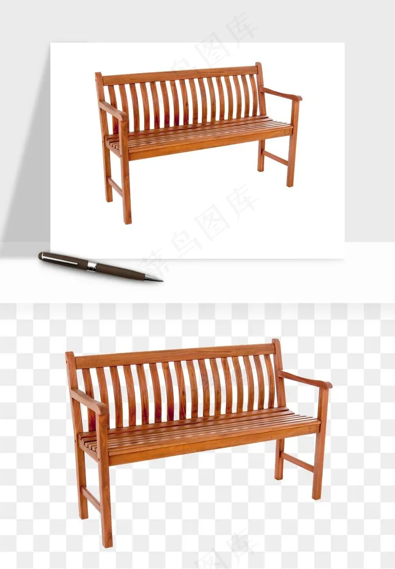 中式长椅长桌木桌png免抠