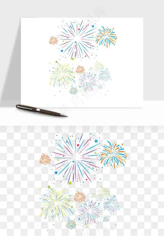 卡通烟花烟火礼花png免抠
