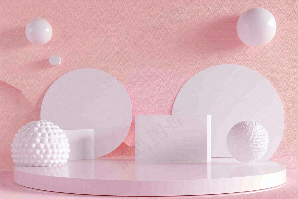 美妆护肤3d展台清新背景