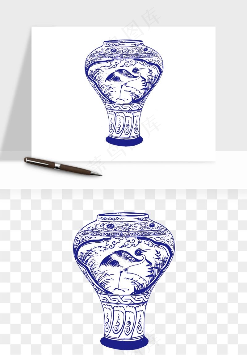 青花瓷陶瓷png免抠
