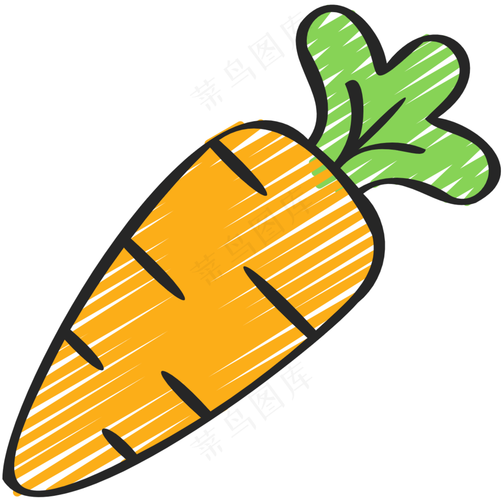 胡萝卜 铅笔手绘图标icon