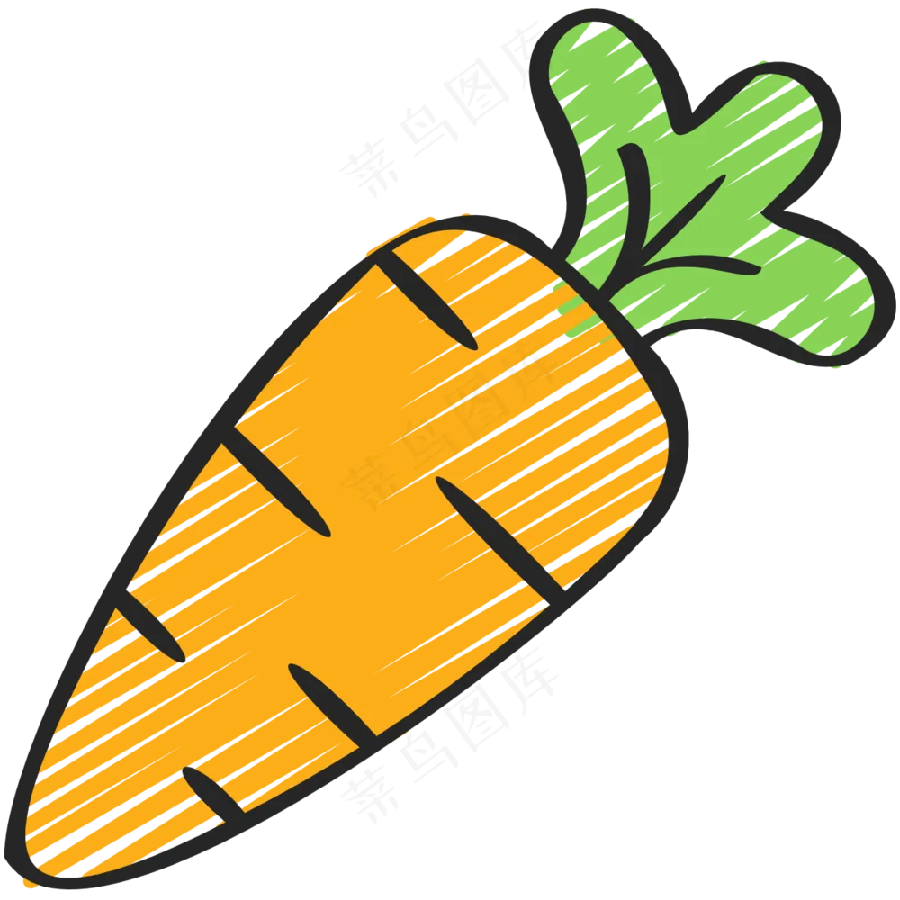 胡萝卜 铅笔手绘图标icon