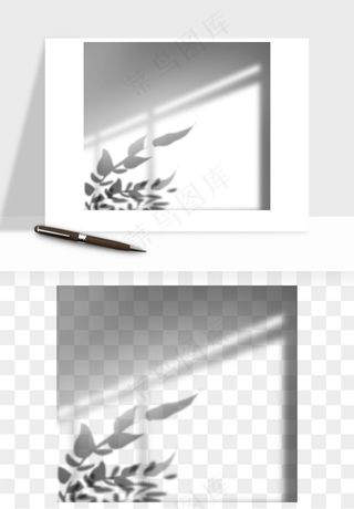 阴影植物窗户投影免抠元素