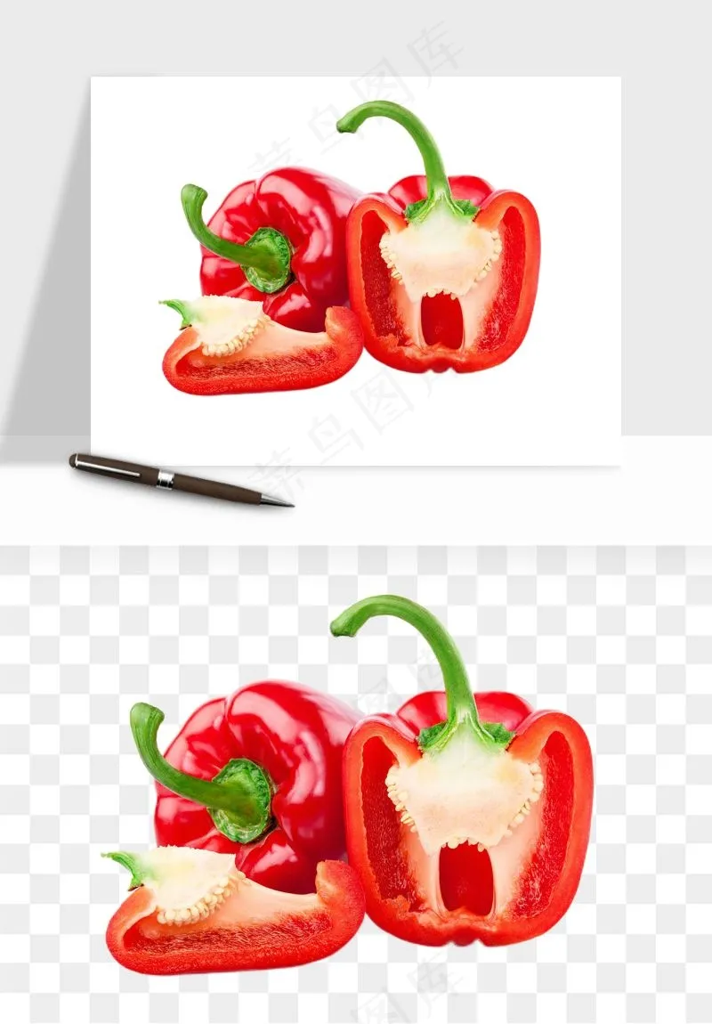 青圆椒蔬菜png免抠