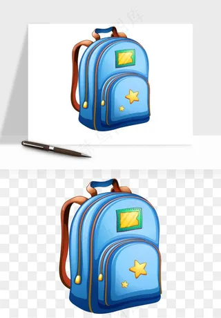 卡通书包背包双肩包png免抠