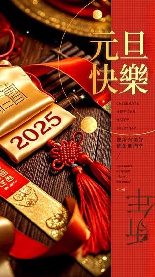 元旦蛇年2025蛇年海报