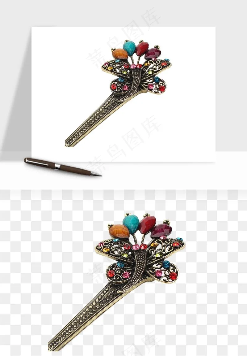 古风发簪头饰配饰png免抠