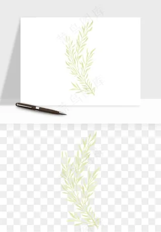 清新手绘植物png免抠