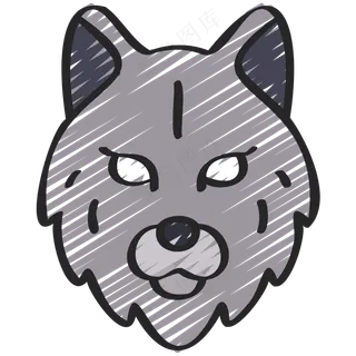 灰色野狼 铅笔手绘图标icon