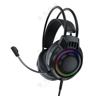 科技感黑色头戴式耳机样机