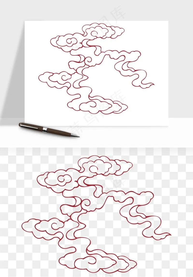 国潮祥云矢量png免抠