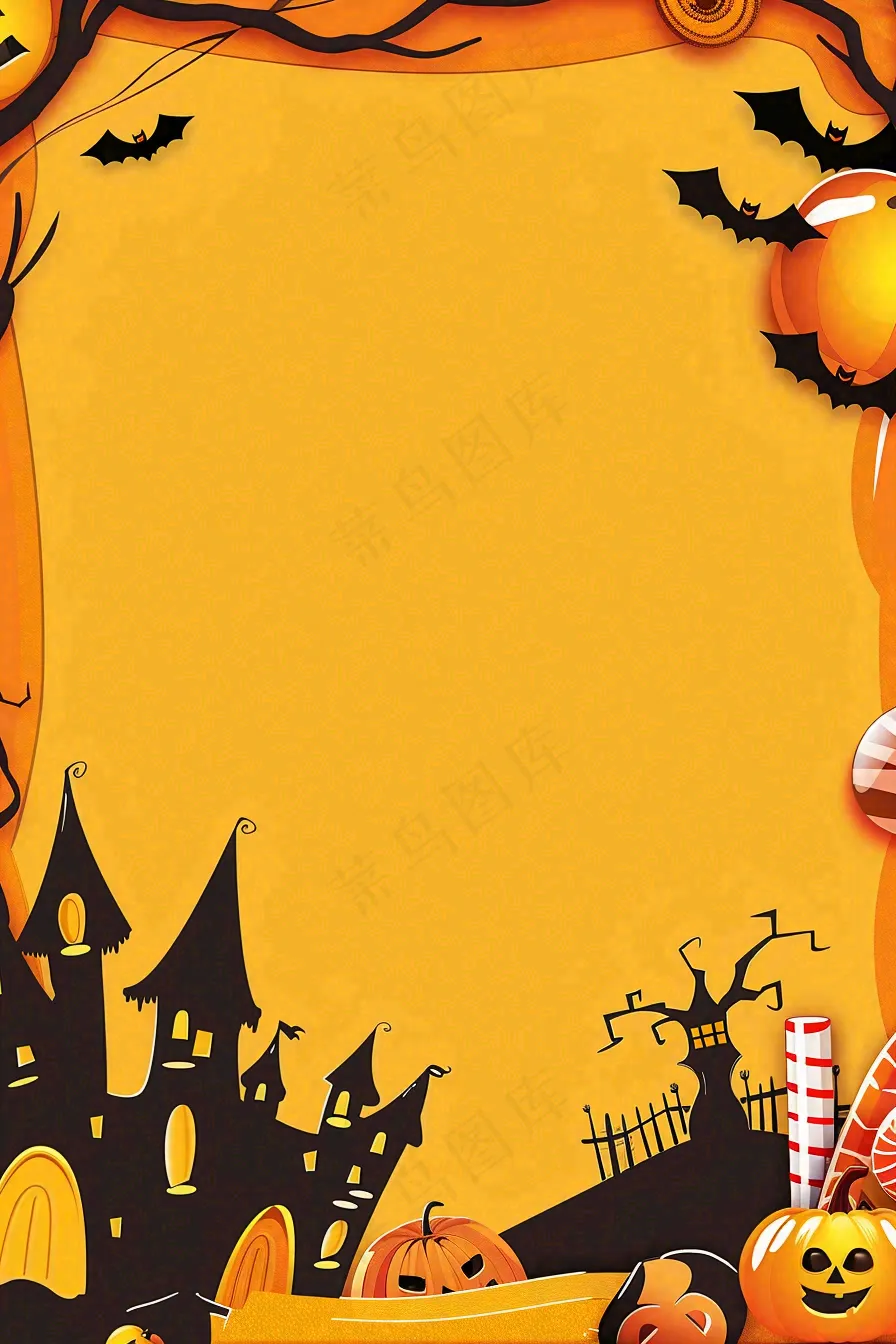 万圣节南瓜灯捣蛋恐怖背景