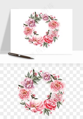 水彩复古花卉png免抠