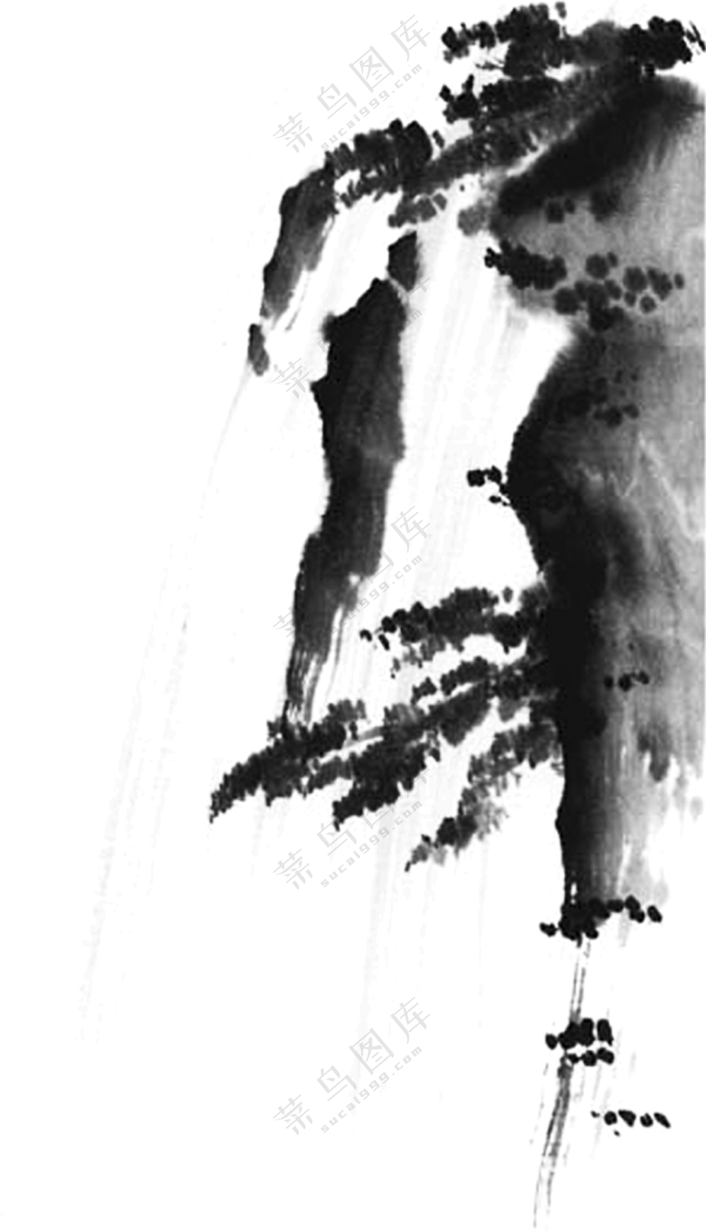 水墨笔触绘画创意PNG免抠图片素材