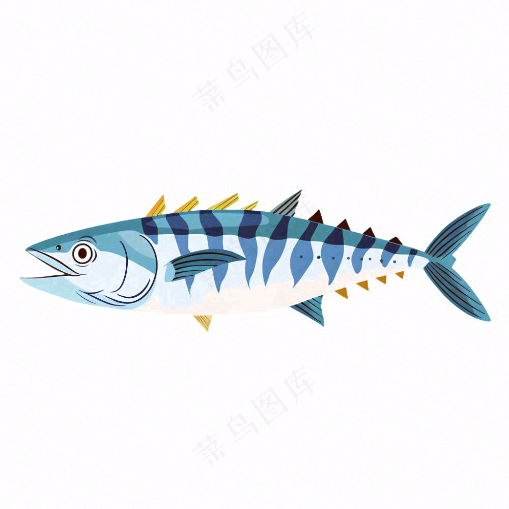 海洋鱼类海鲜卡通插画免抠
