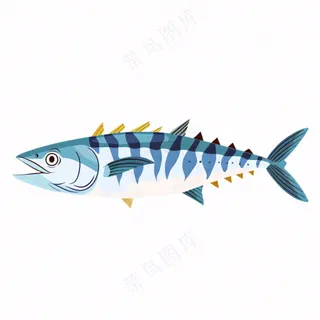海洋鱼类海鲜卡通插画免抠