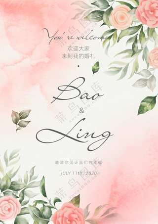 婚礼邀请函请帖豪华婚礼海报
