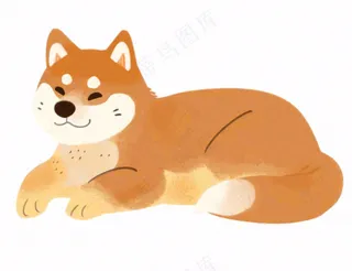 小狗宠物动物卡通插画免抠
