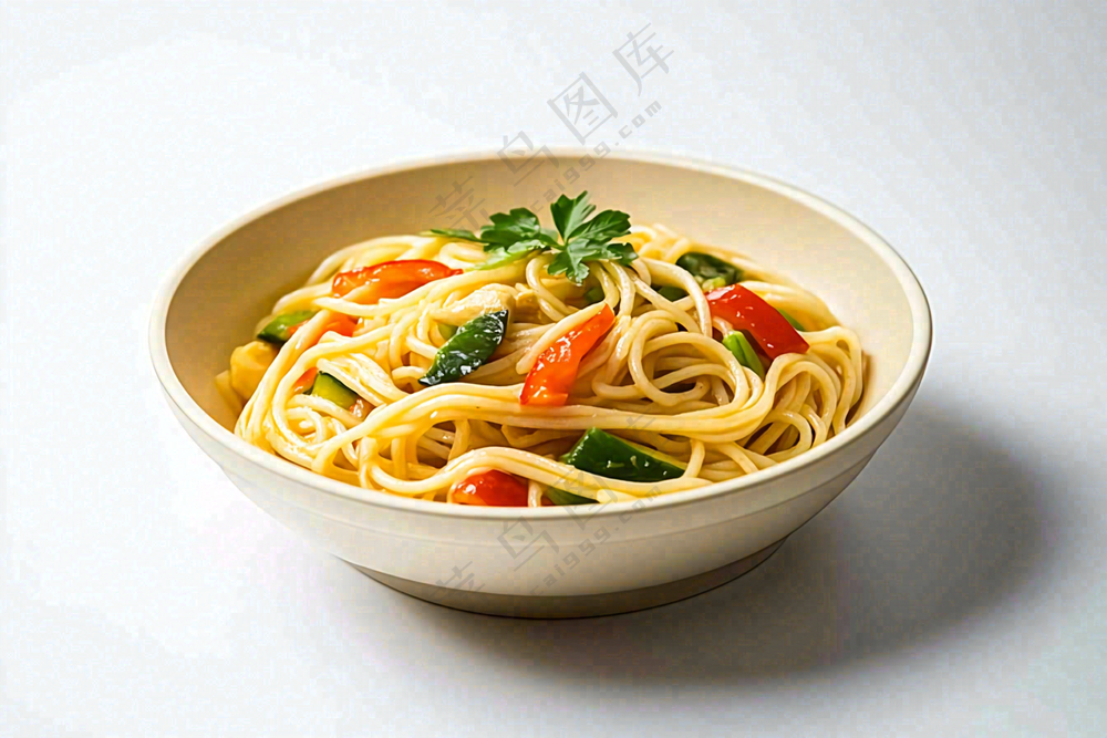 意大利面番茄芝士面西餐美食摄影图