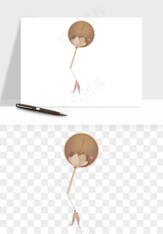 古风扇子元素png免抠