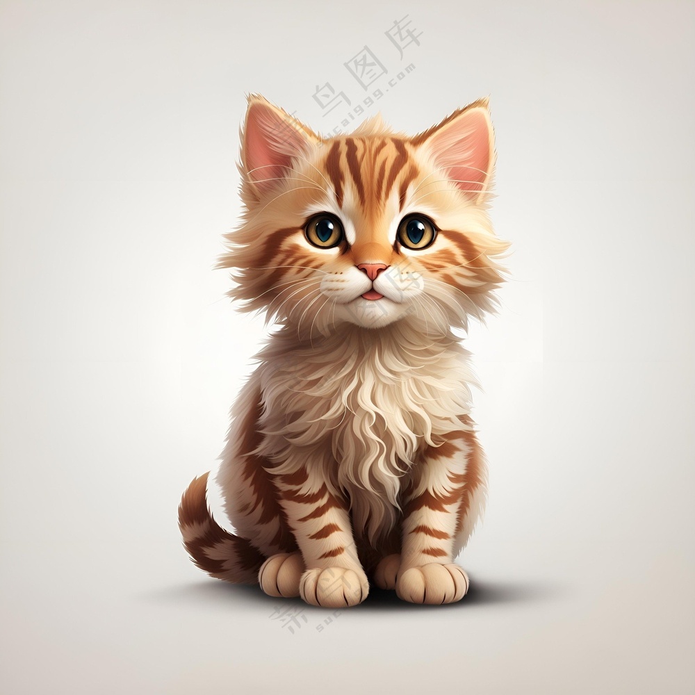 逼真彩铅小猫绘画