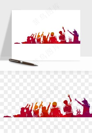 毕业季同学青春人物剪影png免抠