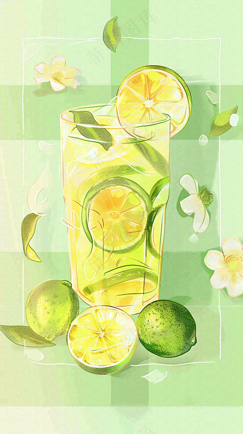 夏日饮品饮料清凉背景