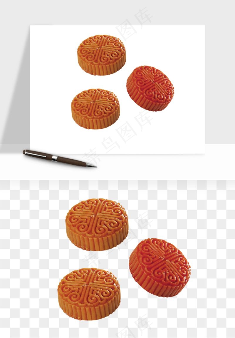 中秋月饼实物png免抠