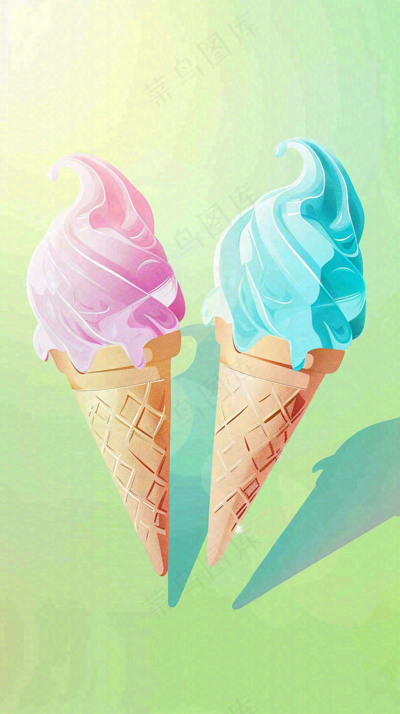 夏日饮品冰淇淋美食背景