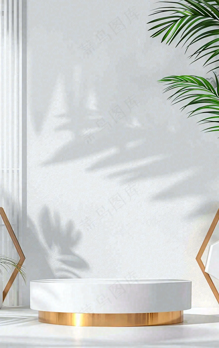 美妆护肤3d展台清新背景