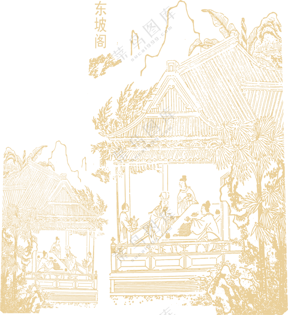 古代插画建筑