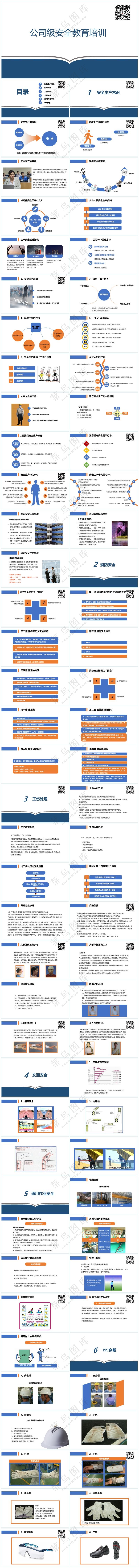 蓝色职场风三级教育之公司级安全培训