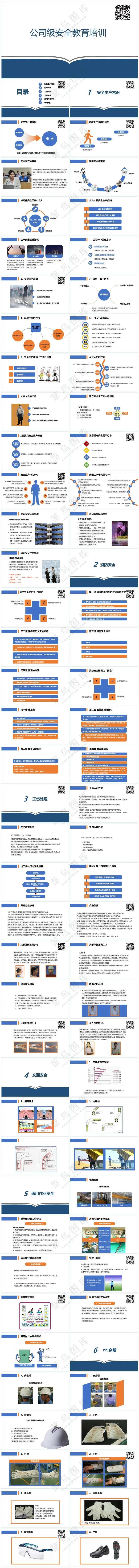 蓝色职场风三级教育之公司级安全培训