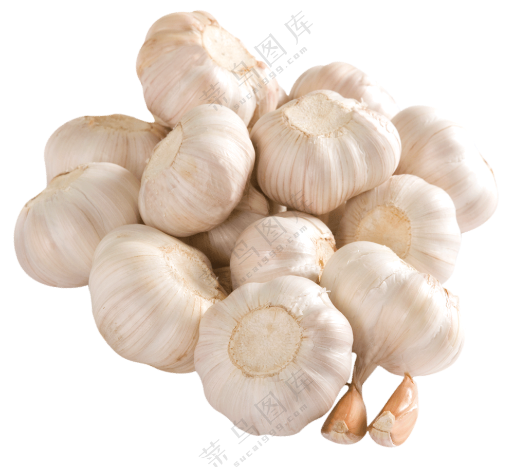 堆放在一起的多个蒜头免抠图片素材