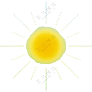 太阳彩色卡通简笔画春分免扣图