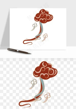 国潮敦煌云纹祥云云彩png免抠