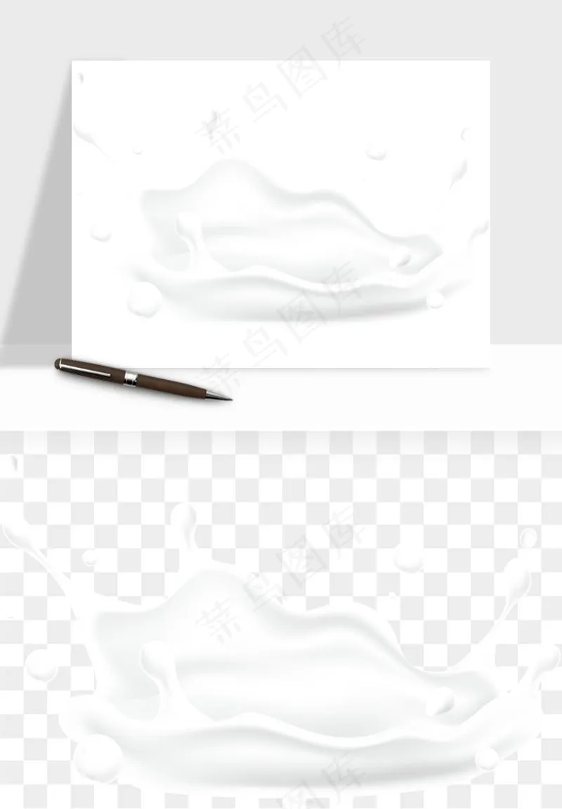 飞溅的牛奶牛奶杯元素png免抠